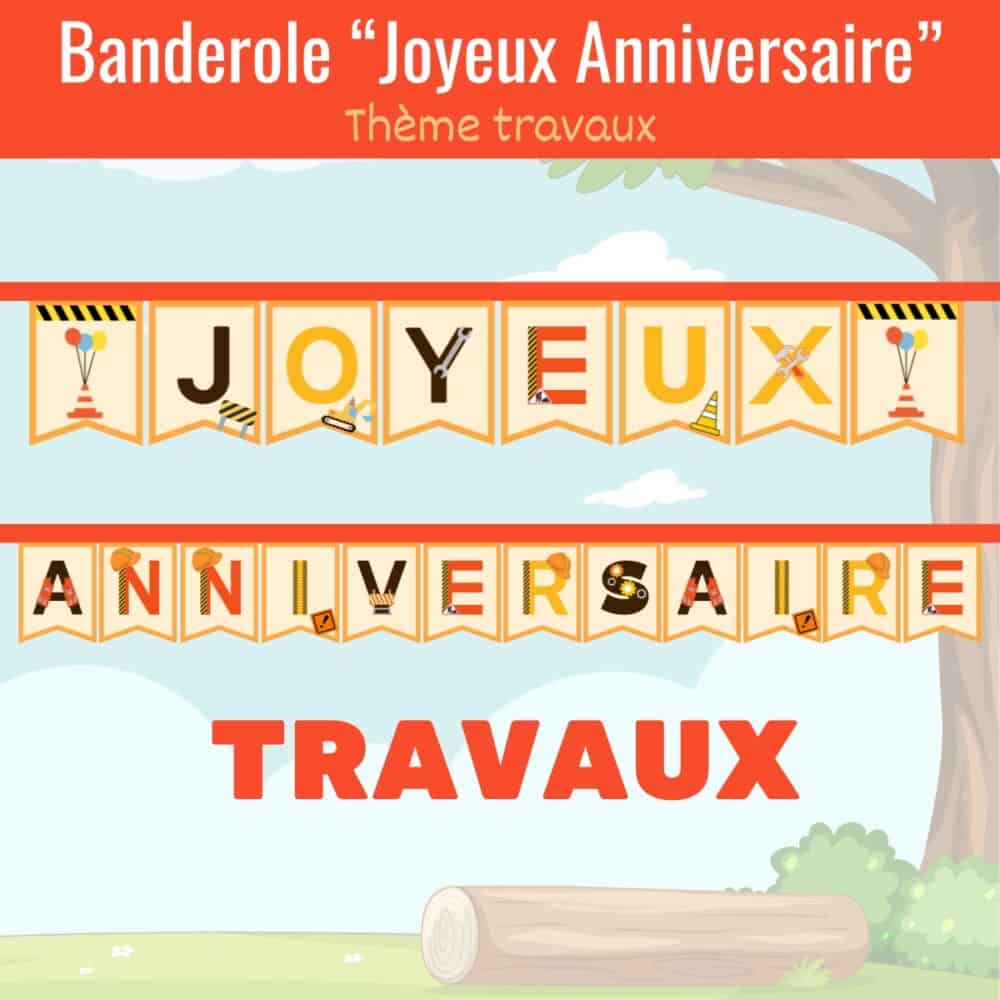 Banderole Joyeux Anniversaire à imprimer