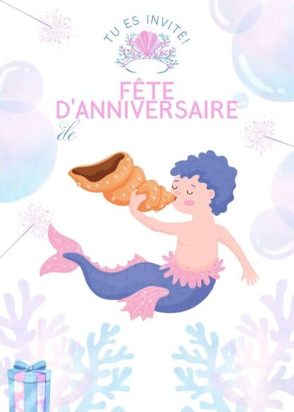 invitation anniversaire océan