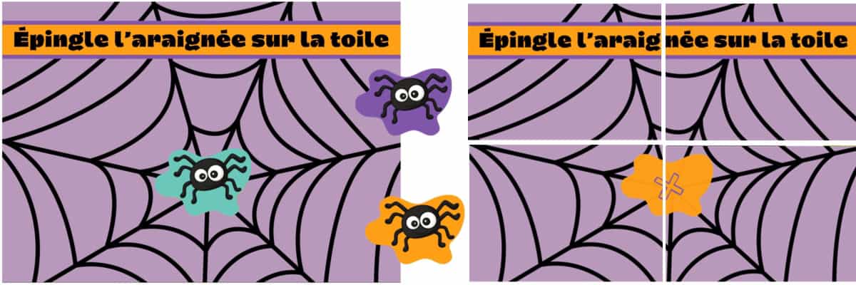 jeu épingler l'araignée