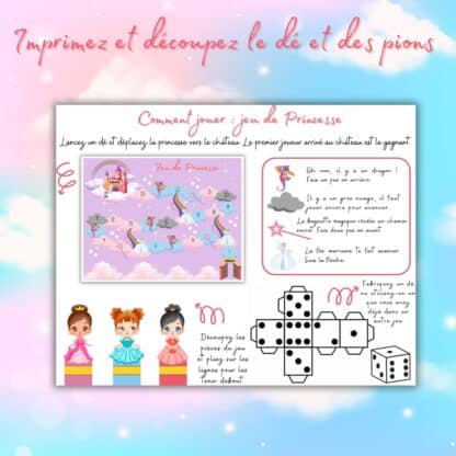 jeu plateau princesse à imprimer