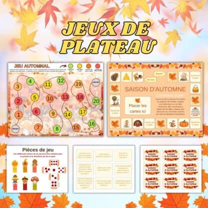 jeux de plateau thème automne à imprimer