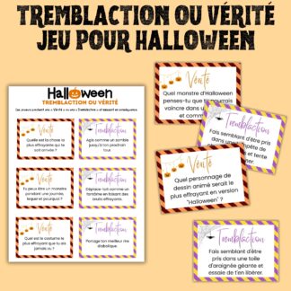 Tremblaction ou Vérité jeu pour halloween