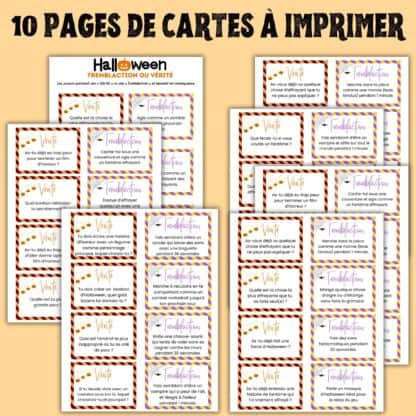 exemples de pages du jeu tremblaction ou vérité