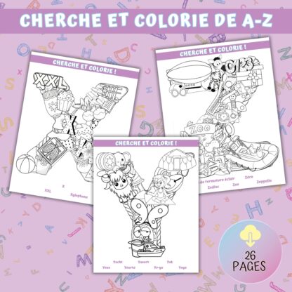 X Y Z à colorier