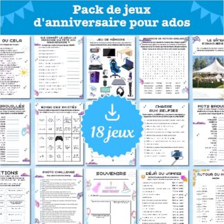 jeux anniversaire ados à imprimer