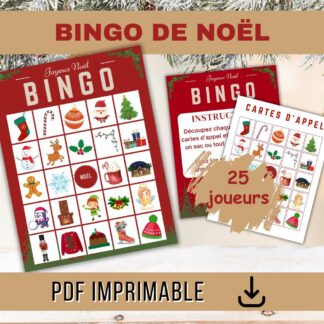 cartes bingo de Noël