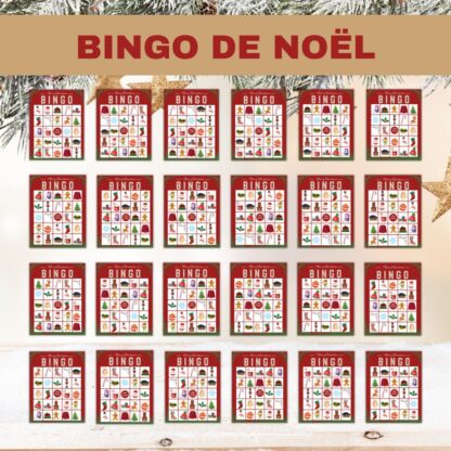 25 cartes de jeu bingo noël