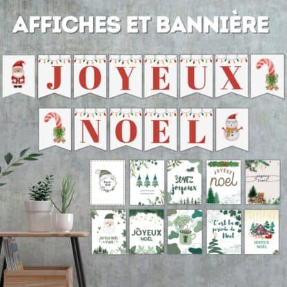 affiches et bannière de Noël à imprimer